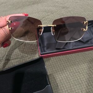 Rimless sunglasses brown radiant